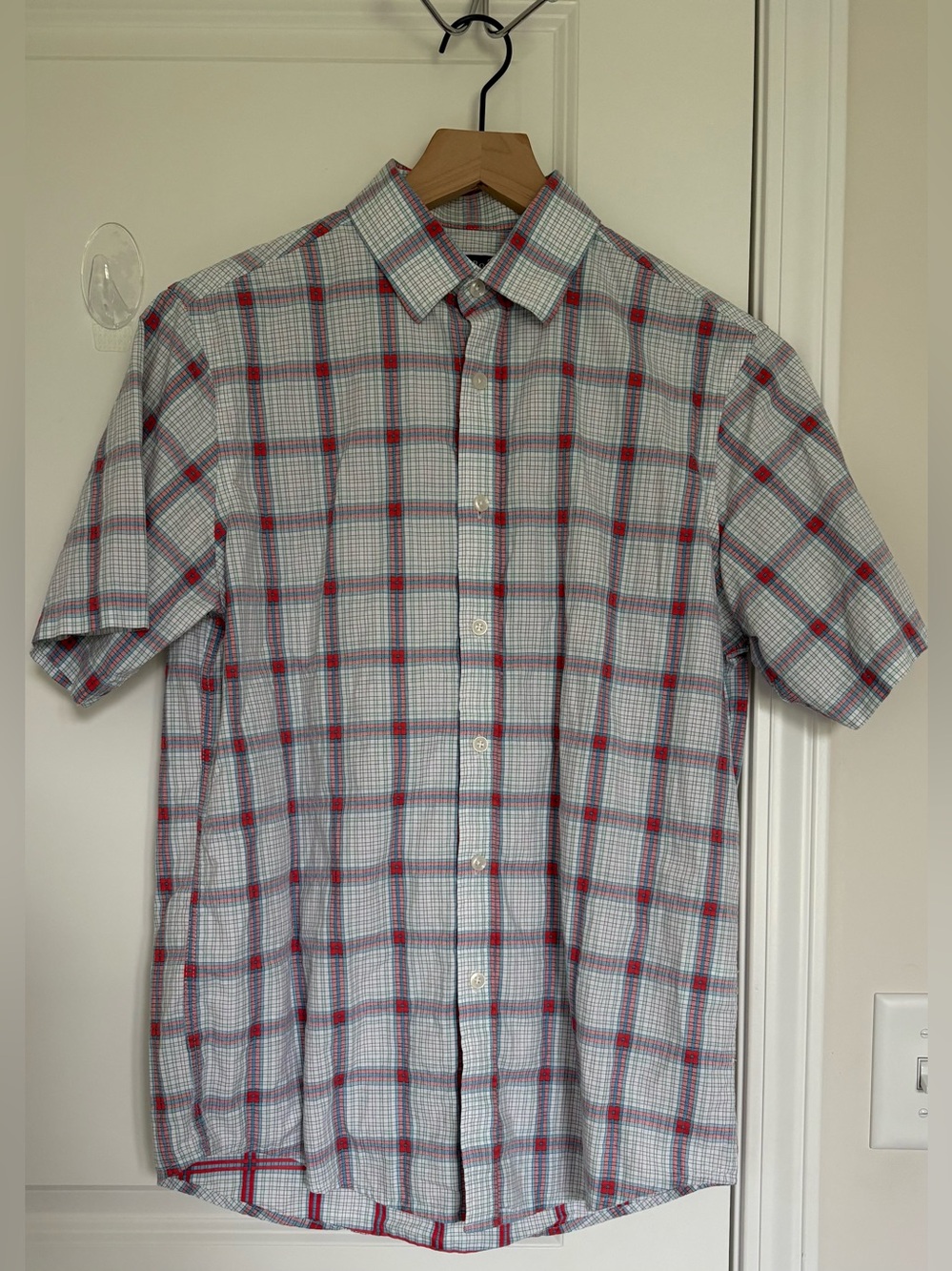 Club Room Men's Short-Sleeve Plaid Button-Up Shirt size S